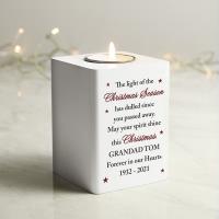 Personalised Christmas Season Memorial Wooden Tea Light Holder Extra Image 1 Preview